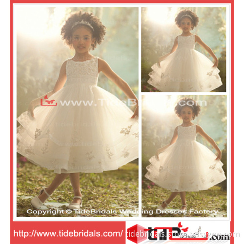 Chilren Wear Short Tulle Lace Flower Girl Dress (704)